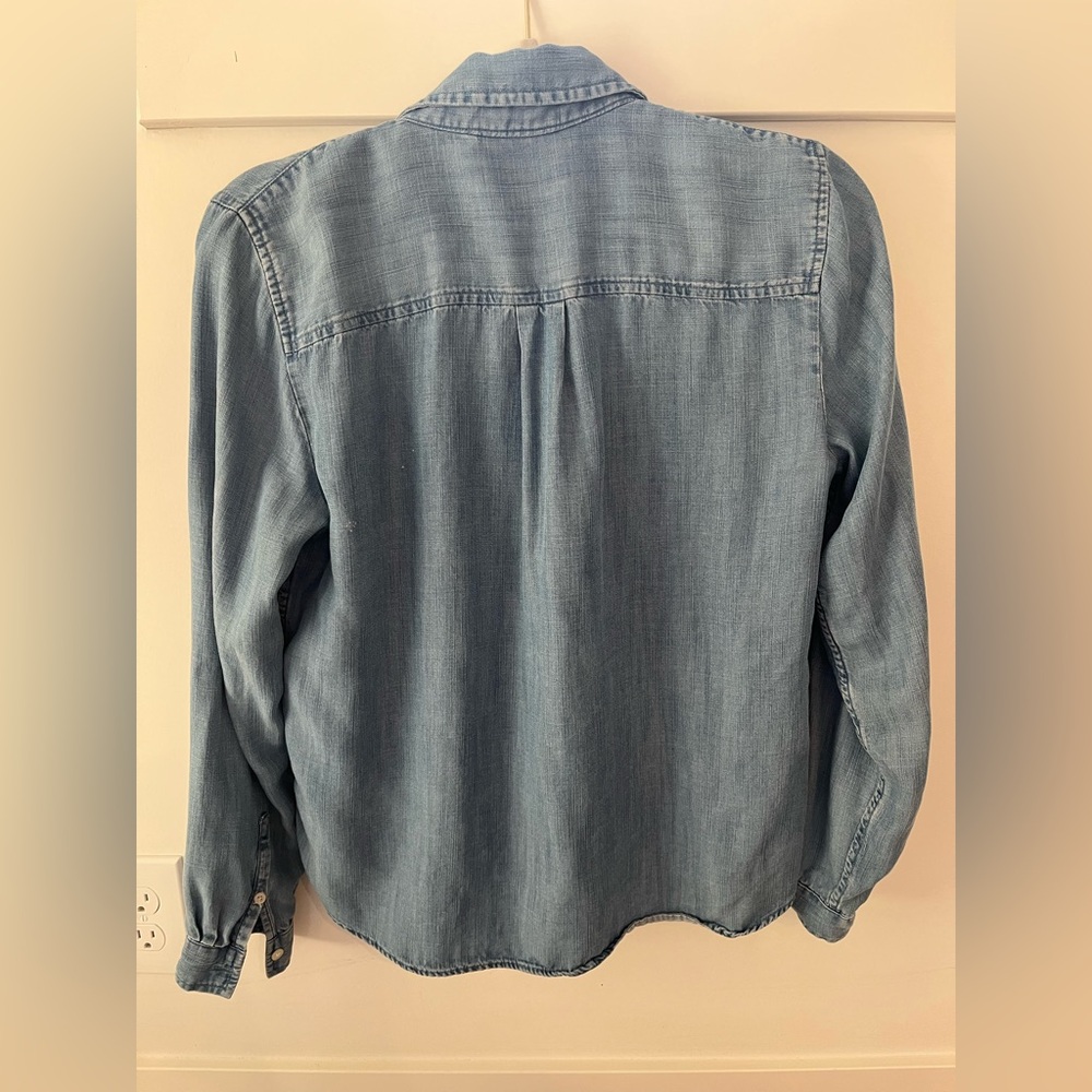 Banana Republic Blue Denim Button Down Shirt Classic Chambray | Women’s Small - Picture 3 of 10